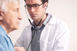 a doctor conducting a medical exam.