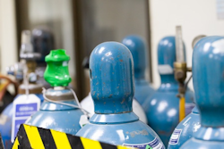 compressed gases cylinders in lab