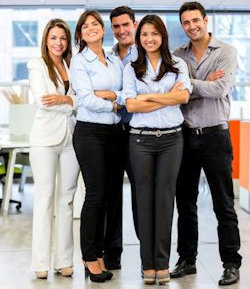 Image of five smiling employees