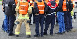 Image of a group of rescuers meeting.