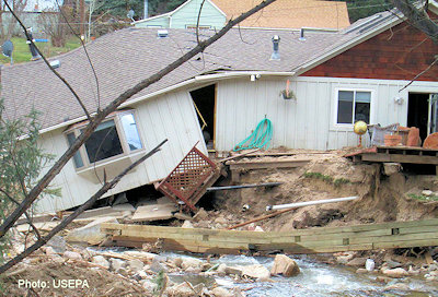 Image of a destroyed house