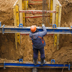 Trench shield being placed incorrectly in Type C soil