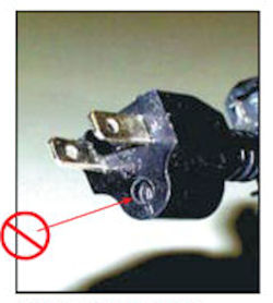 Image of plug that is missing the ground prong