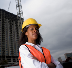 Single worker at a work site