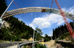 crane working on a bridge