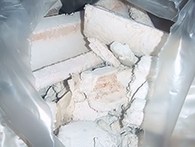 Debris containing asbestos which is common in buildings or ships