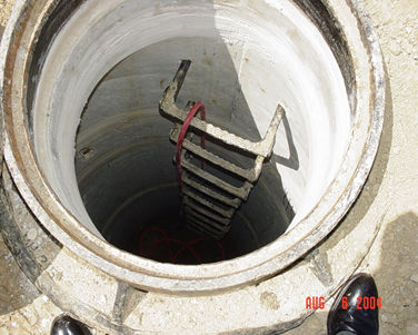 confined space hole with a ladder