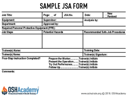 Sample of a job hazard analysis