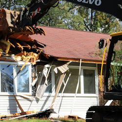 house being demolished