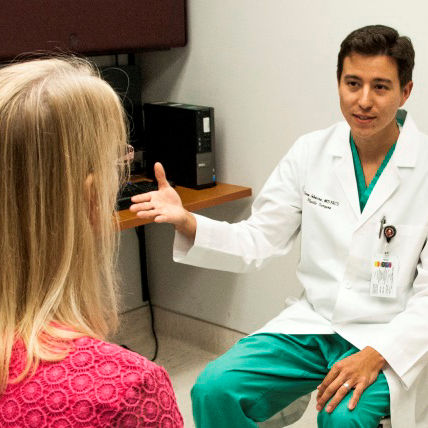 Doctor and patient in a discussion in the office