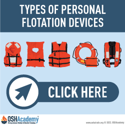 Infographic showing types of personal flotation devices