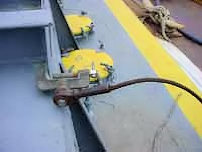 barge grounding clamp and cable