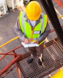 Overhead view of safety inspector