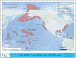 Map showing the Outer Continental Shelf regions.