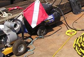 air compressor on a diving platform